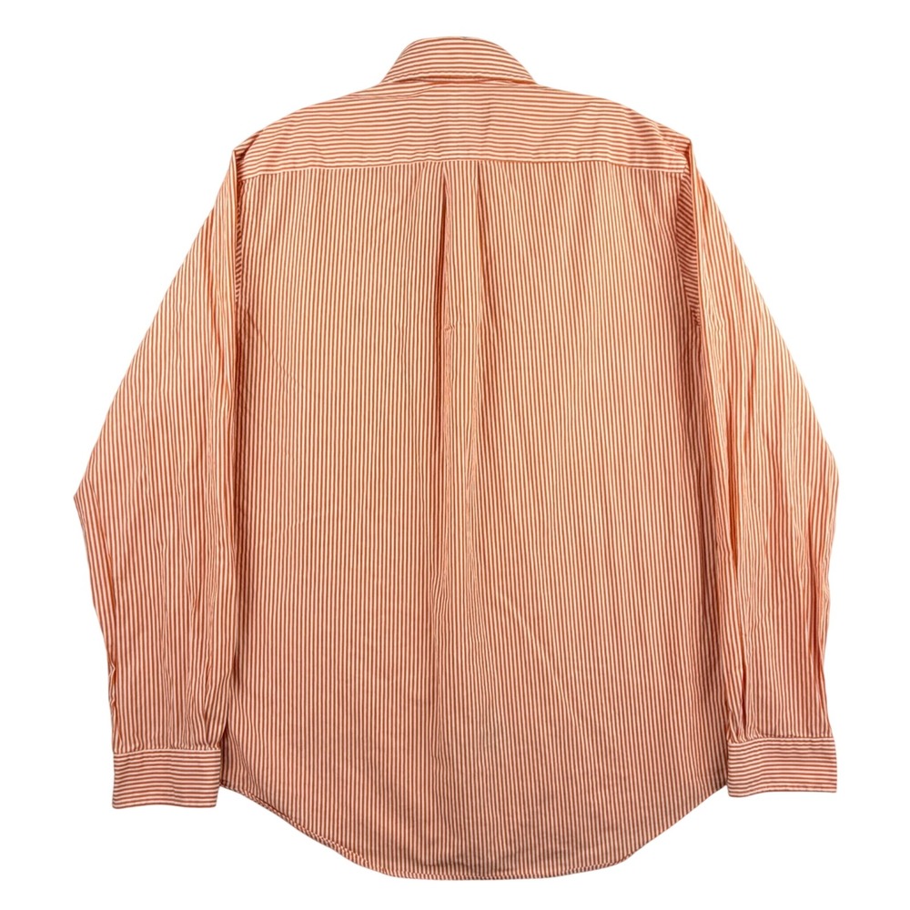 Ralph Lauren Button Down Shirt Men Large White Orange Striped Cotton Long Sleeve - Picture 3 of 12